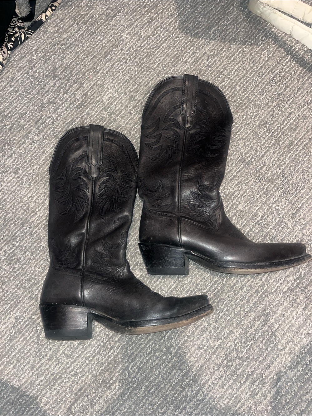 Tecovas Black Leather Cowboy Boots